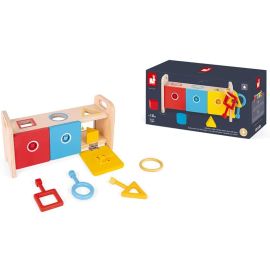 Janod - Essential - The Key Box - Early Years Educational Wooden Game 2-In-1