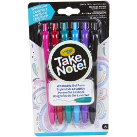 6 ct. Take Note! Washable Gel Pens 