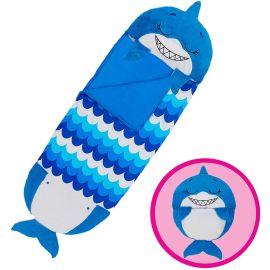 Happy Nappers Pillow & Sleepy Sack- Comfy Sleeping Bag with Pillow- Blue Shark Large