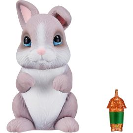 Little Live OMG Pets Soft Squishy Baby Bunny That Comes to Life - Interactive Soft Bunny Grey