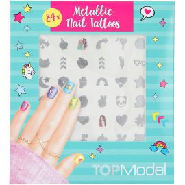 TOPModel Nail Tattoos, Stickers for Finger Nails in Various Designs, 84 Stickers