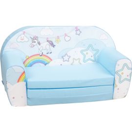 Delsit Unicorn / Rainbow 100% Cotton Sofa Bed, Blue | DT2-21135