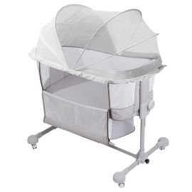 Sunveno - Bedside Cot And Crib w/ Mosquito Net - Grey