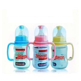 Bebecom Glass 125ml Bottle with Handle - Assorted Colours