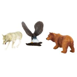 Terra - Bald Eagle, Wolf And Grizzly Bear Figures