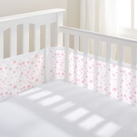 BreathableBaby-Mesh Liner Twinkle Twinkle,White w/ Pink Star baby 