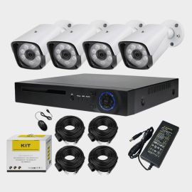 Outdoor 4ch POE NVR Camera Kit AI H.265 POE NVR Kits CCTV System