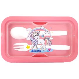 Eazy Kids Unicorn Snack Box wt Spoon & Fork - Beauty