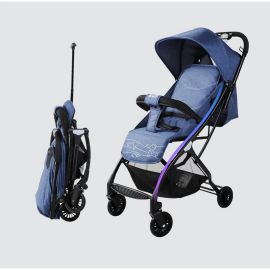 Baobaohao Baby Stroller Foldable Cabin Size Pram - Navy Blue