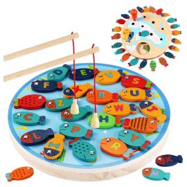 Brain Giggles Magnetic Wooden Fishing Game Toy