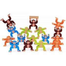 Brain Giggles Wooden Stacking Games - Monkeys Interlock Toys