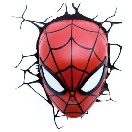Spiderman Face Mask 3D Deco Led Wall Light Red