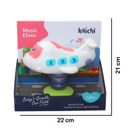 Baby Toys Plane with Music And Light Toy for Infant To Toddler  12 + Month - White