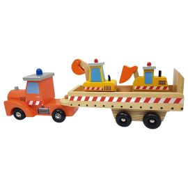 S-Up Kids - Eco-Friendly 4pcs Engineering Vehicle Wooden Cars
