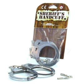 Edison Giocattoli - Sheriff Handcuffs Deluxe Metal Toy Gun - Silver