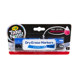 Take Note Black and Blue Dry Erase Markers, 2 Count