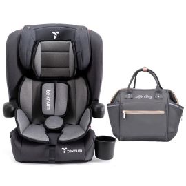 Teknum - Pack And Go Foldable Car Seat W/ Ace Diaper Bag - Grey