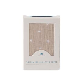 Little Unicorn - Cotton Muslin Crib Sheet -Taupe Cross