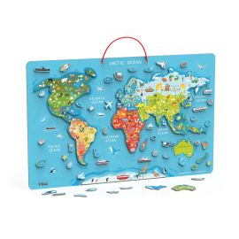 Magnetic World Puzzle + Dry Erase Board