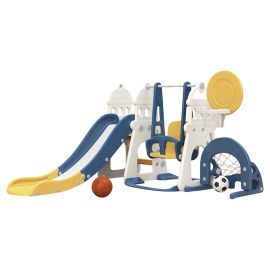 Lovely Baby - Slide & Swing Set W/Basketball & Football Goal